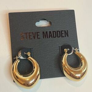 Steve Madden Shiny Gold Hoop Earrings